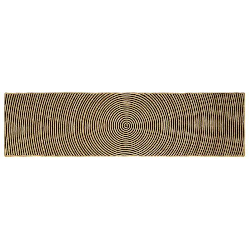 Chargez l'image dans la visionneuse de la galerie, Vidaxl vloerkleed natuurlijk en zwart 80 x 300 cm jute