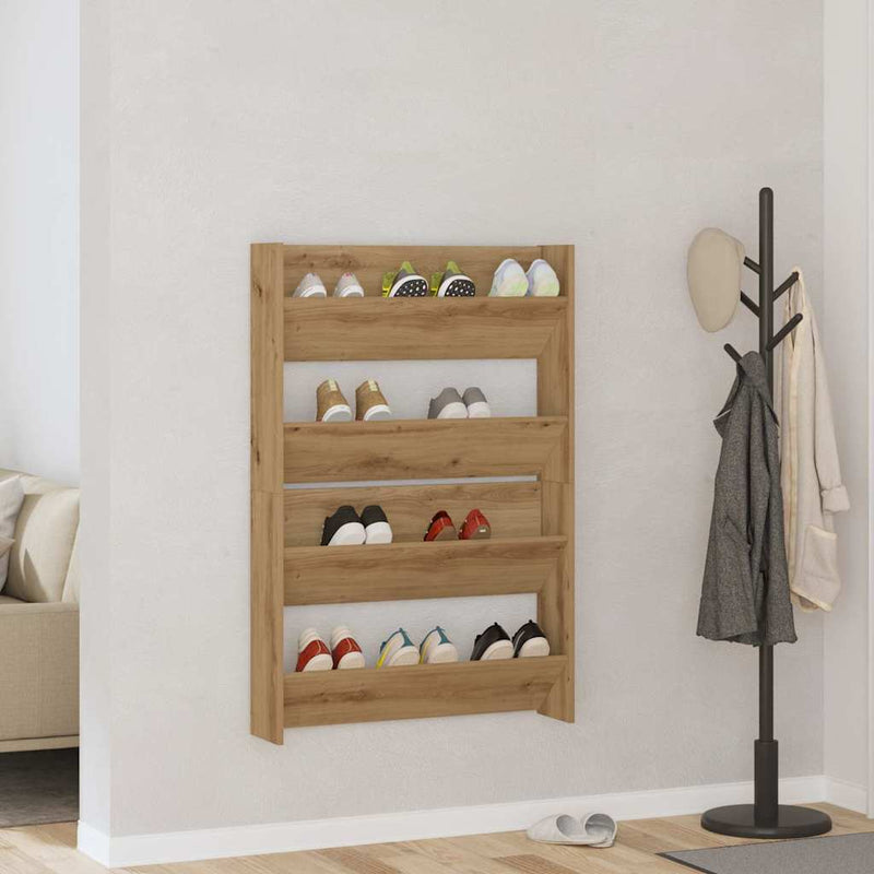 Chargez l'image dans la visionneuse de la galerie, Vidaxl schoenenkast 2 pcs artisan eiken 85 x 18 x 90 cm bewerkt hout