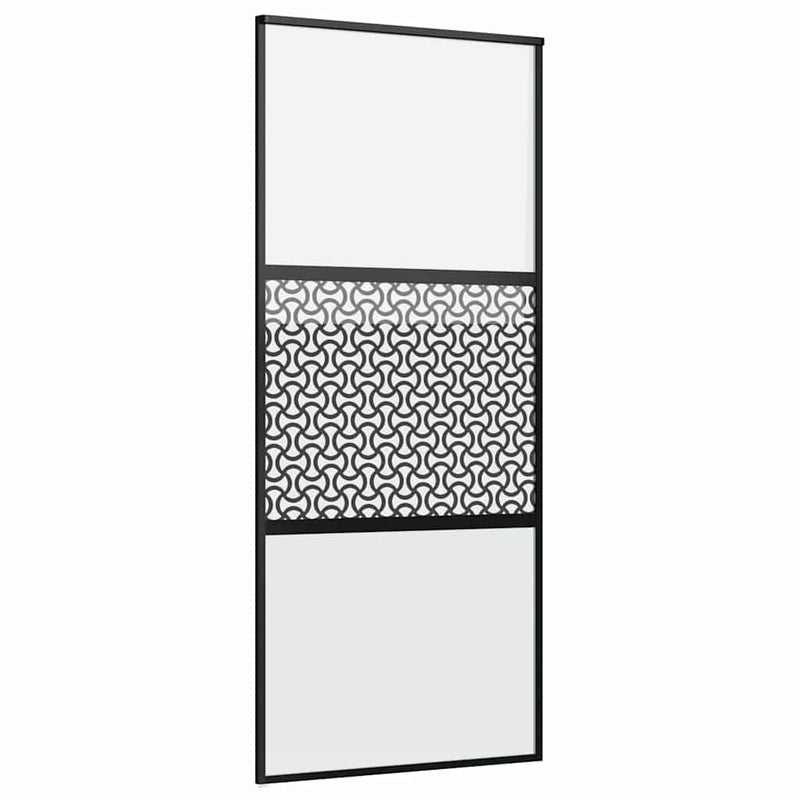 Chargez l'image dans la visionneuse de la galerie, Vidaxl glazen deur fretwerk zwart 90 x 2 x 205 cm aluminium