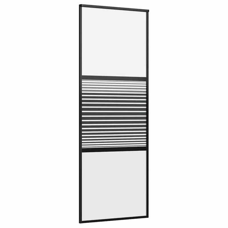 ギャラリービューアに画像をロードする, Vidaxl glazen deur gestreept zwart 90 x 2 x 205 cm aluminium