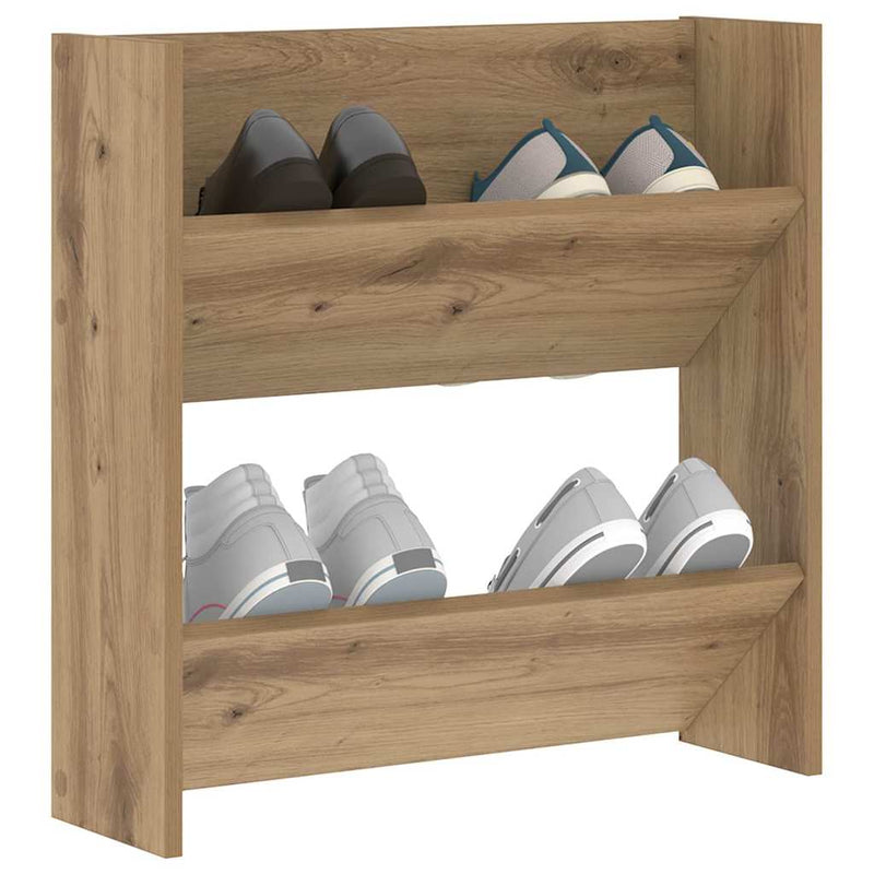 ギャラリービューアに画像をロードする, Vidaxl schoenenkast artisan eiken 60 x 18 x 60 cm bewerkt hout