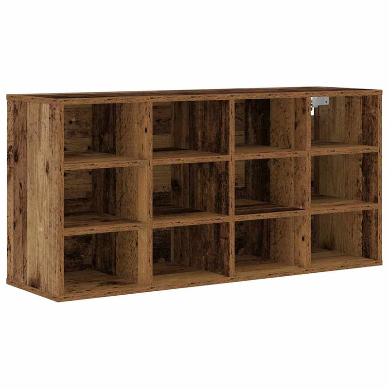 ギャラリービューアに画像をロードする, Vidaxl schoenenkast met plank oudhout 103 x 30 x 51 cm bewerkt hout