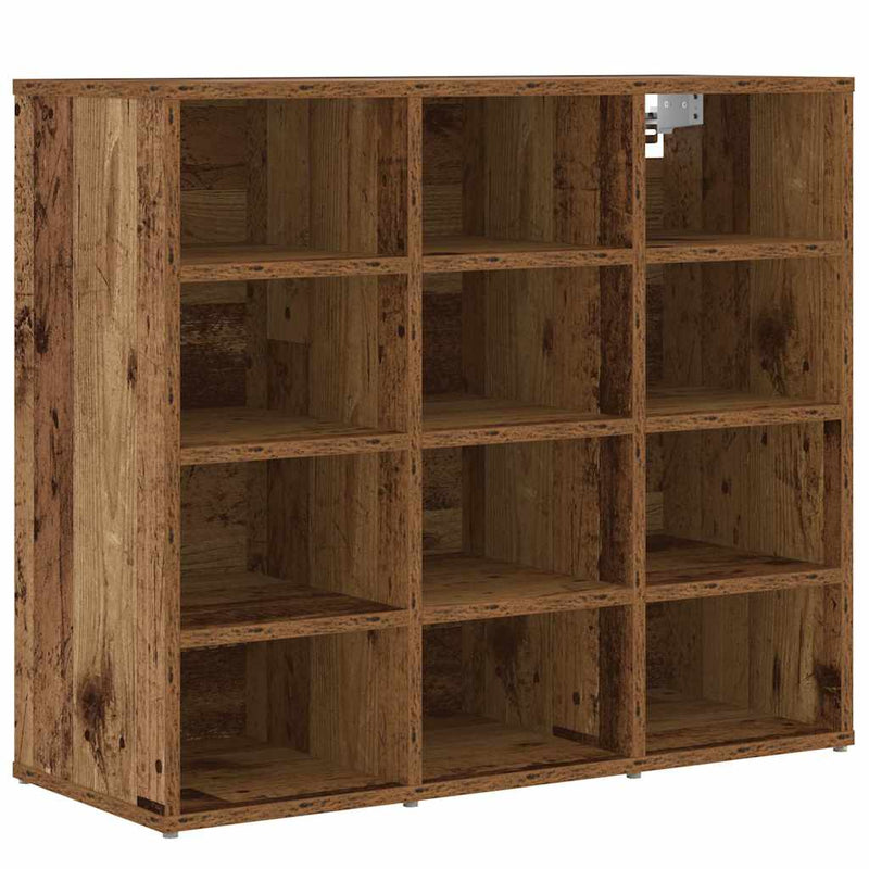 Chargez l'image dans la visionneuse de la galerie, Vidaxl schoenenkast met plank oudhout 77,5 x 30 x 67 cm bewerkt hout