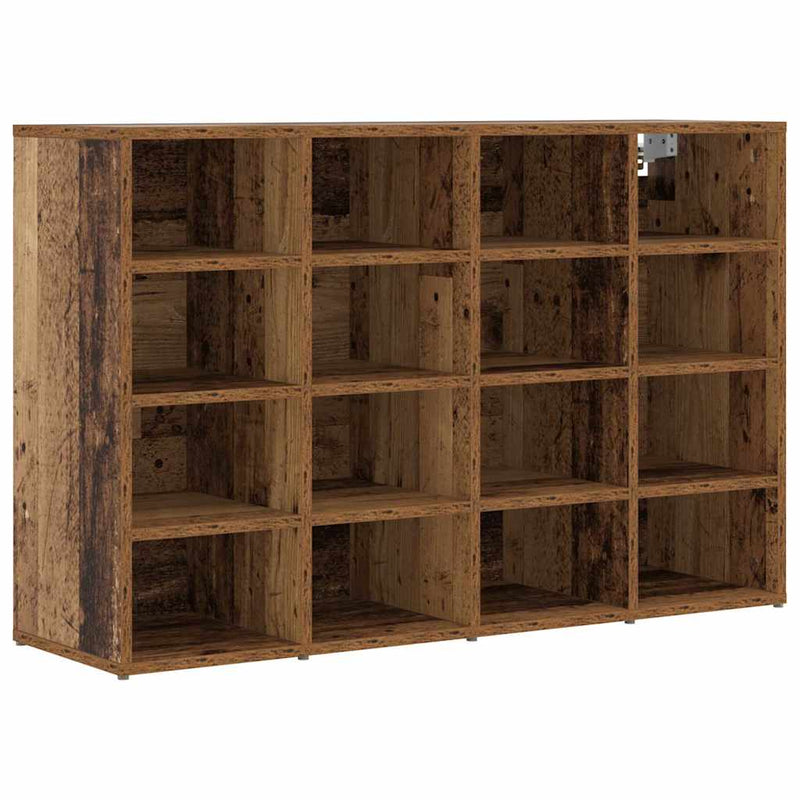 Chargez l'image dans la visionneuse de la galerie, Vidaxl schoenenkast met plank oudhout 103 x 30 x 67 cm bewerkt hout