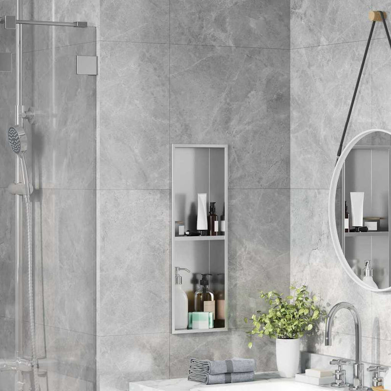 Chargez l'image dans la visionneuse de la galerie, Vidaxl douche niche zilver 60 x 20 x 9,5 cm roestvrij staal