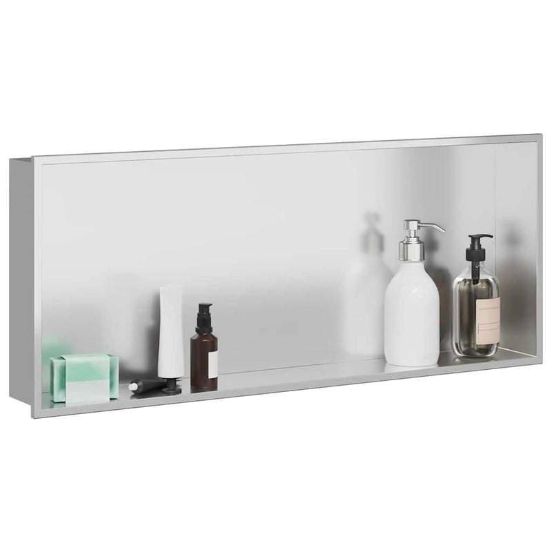 Afbeelding laden in galerijviewer, Vidaxl douche niche zilver 75 x 30 x 9,5 cm roestvrij staal