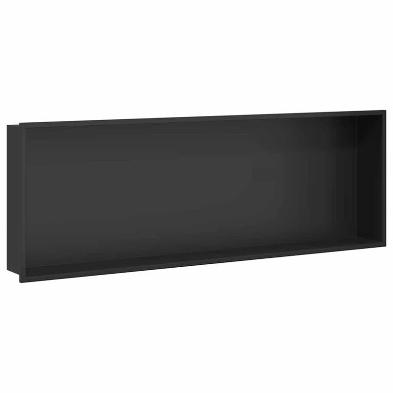 Afbeelding laden in galerijviewer, Vidaxl douche niche zwart 90 x 30 x 9,5 cm roestvrij staal