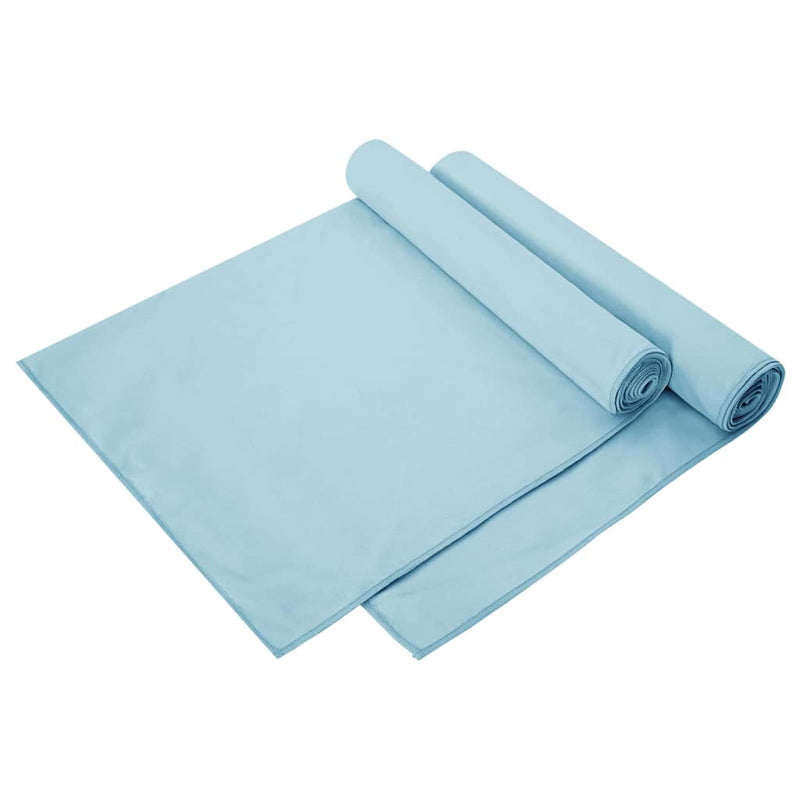 Afbeelding laden in galerijviewer, Vidaxl sporthanddoeken 2 pcs blauw 140 x 70 cm polyester en polyamide