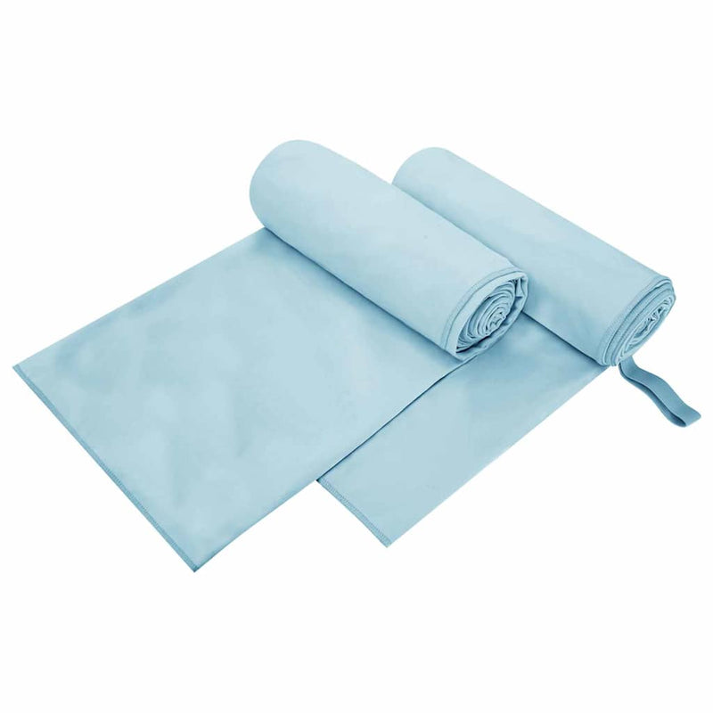 Afbeelding laden in galerijviewer, Vidaxl sporthanddoeken 2 pcs blauw 200 x 100 cm polyester en polyamide