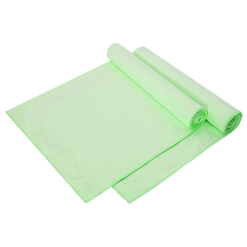 Afbeelding laden in galerijviewer, Vidaxl sporthanddoeken 2 pcs groen 140 x 70 cm polyester en polyamide