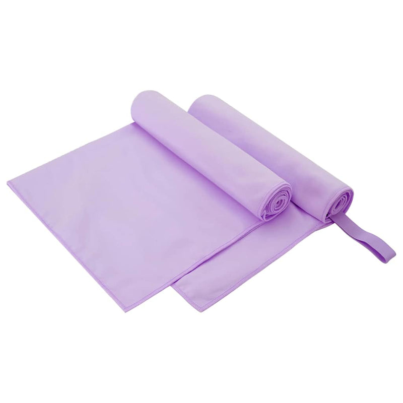 Afbeelding laden in galerijviewer, Vidaxl sporthanddoeken 2 pcs paars 100 x 50 cm polyester en polyamide