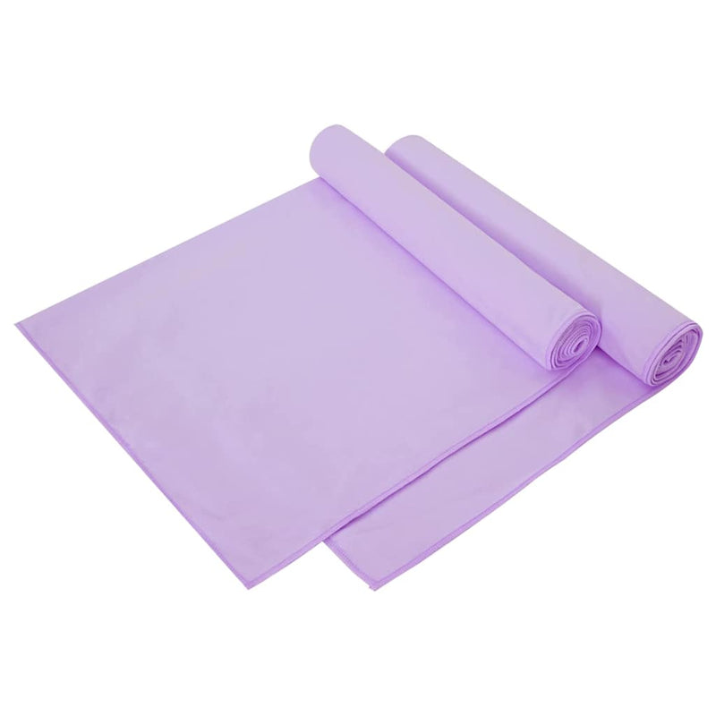 Afbeelding laden in galerijviewer, Vidaxl sporthanddoeken 2 pcs paars 140 x 70 cm polyester en polyamide
