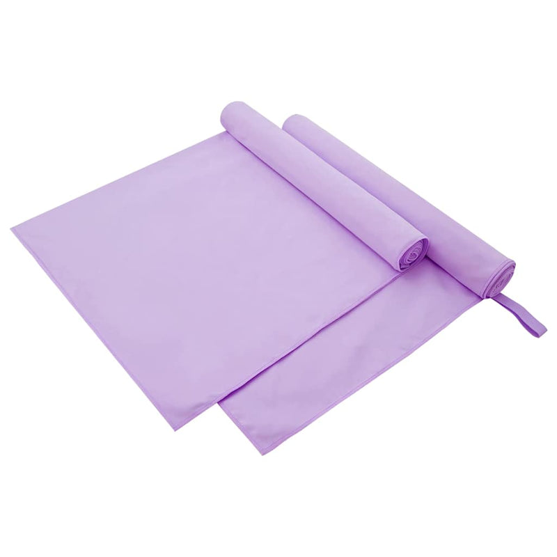 Afbeelding laden in galerijviewer, Vidaxl sporthanddoeken 2 pcs paars 180 x 90 cm polyester en polyamide