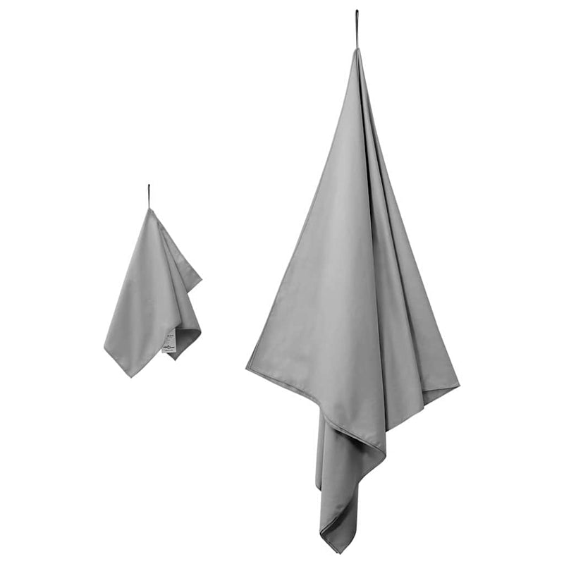 Afbeelding laden in galerijviewer, Vidaxl set van sporthanddoeken 2 pcs donkergrijs stof