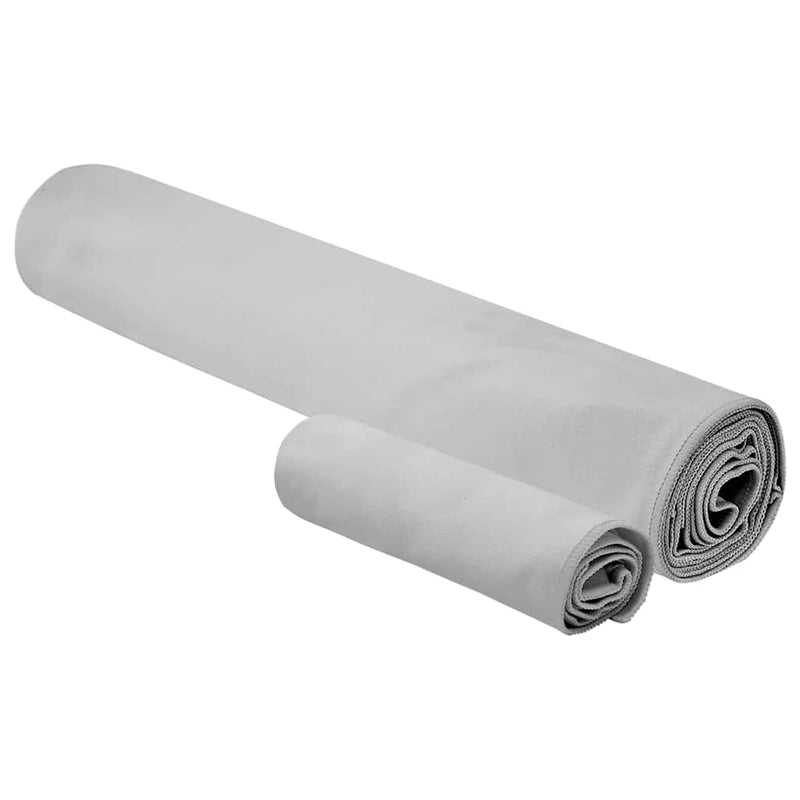 Afbeelding laden in galerijviewer, Vidaxl set van sporthanddoeken 2 pcs grijs stof