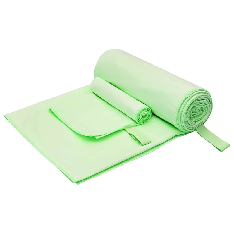 Chargez l'image dans la visionneuse de la galerie, Vidaxl set van sporthanddoeken 2 pcs groen stof