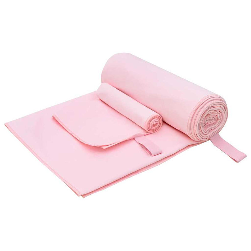 Chargez l'image dans la visionneuse de la galerie, Vidaxl set van sporthanddoeken 2 pcs roze stof