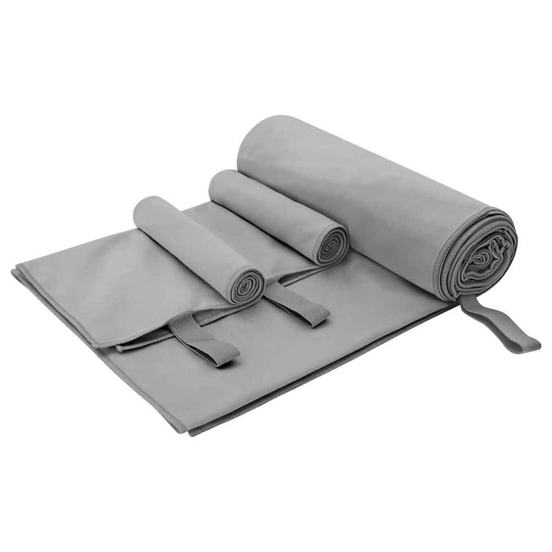 Chargez l'image dans la visionneuse de la galerie, Vidaxl set van sporthanddoeken 3 pcs donkergrijs