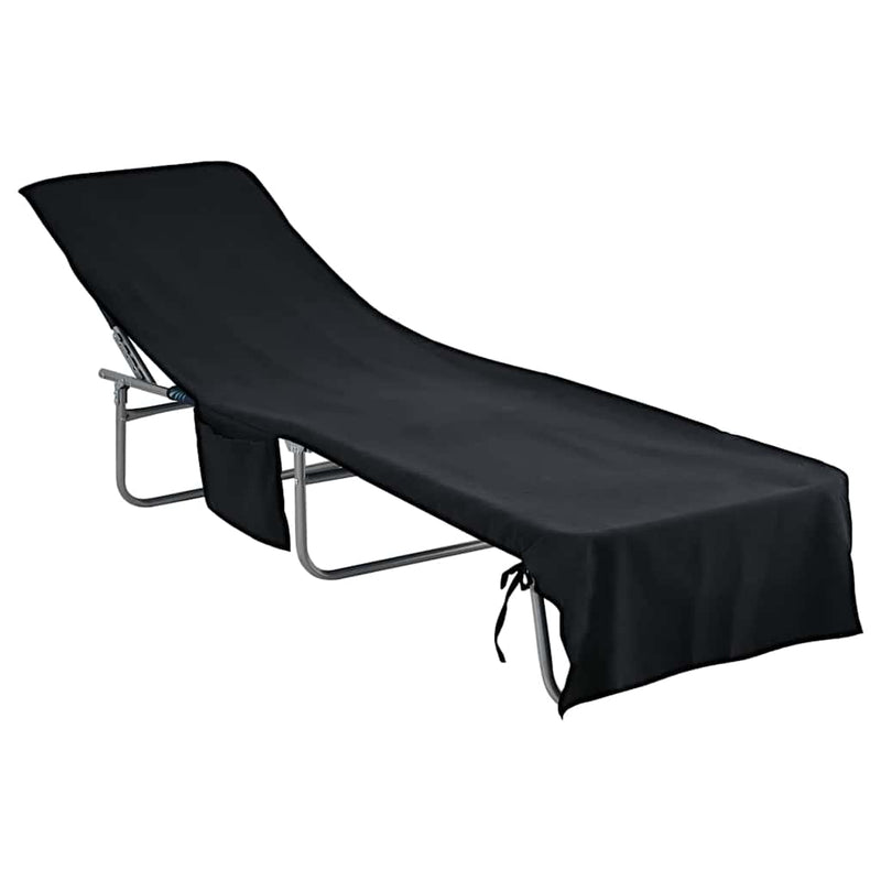 Afbeelding laden in galerijviewer, Vidaxl ligbedhanddoeken 2 pcs zwart 210 x 75 cm polyester en polyamide