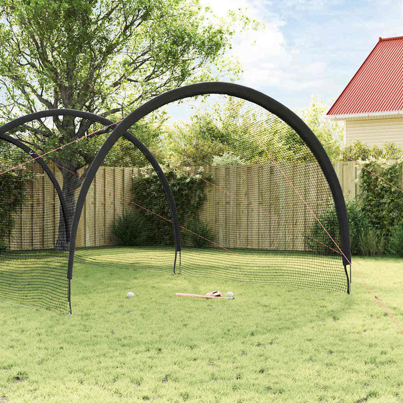 Afbeelding laden in galerijviewer, Vidaxl honkbal softbal zwart 702 x 369,5 x 243,5 cm polyester