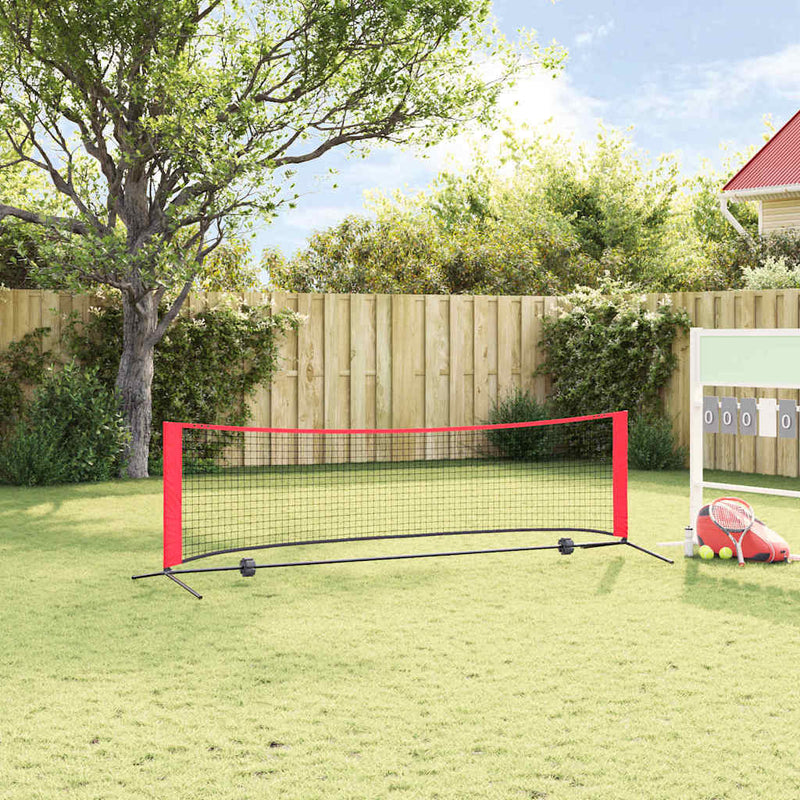 Afbeelding laden in galerijviewer, Vidaxl tennisnet zwart en rood 301 x 90,5 x 87 cm polyester