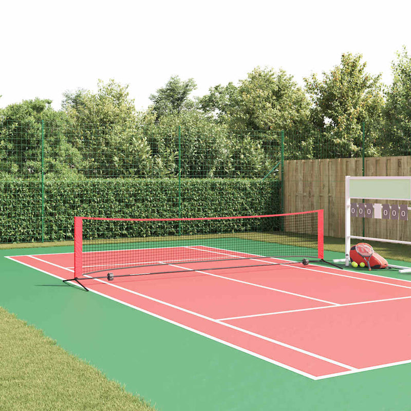 Afbeelding laden in galerijviewer, Vidaxl tennisnet zwart en rood 396 x 92 x 87 cm polyester