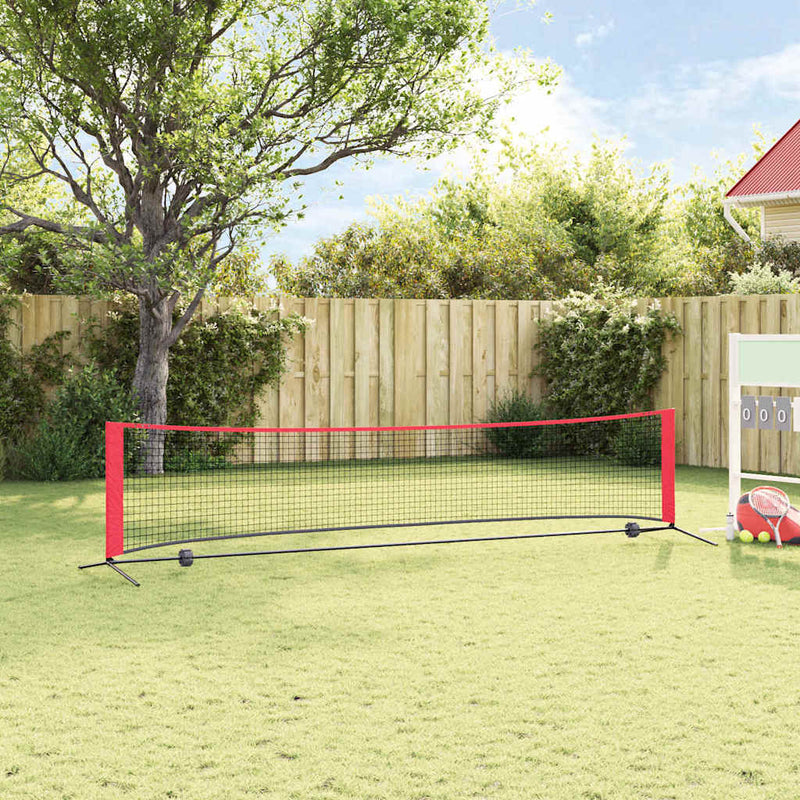 Afbeelding laden in galerijviewer, Vidaxl tennisnet zwart en rood 396 x 92 x 87 cm polyester