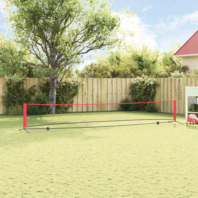 Chargez l'image dans la visionneuse de la galerie, Vidaxl tennisnet zwart en rood 595 x 90,5 x 87 cm polyester