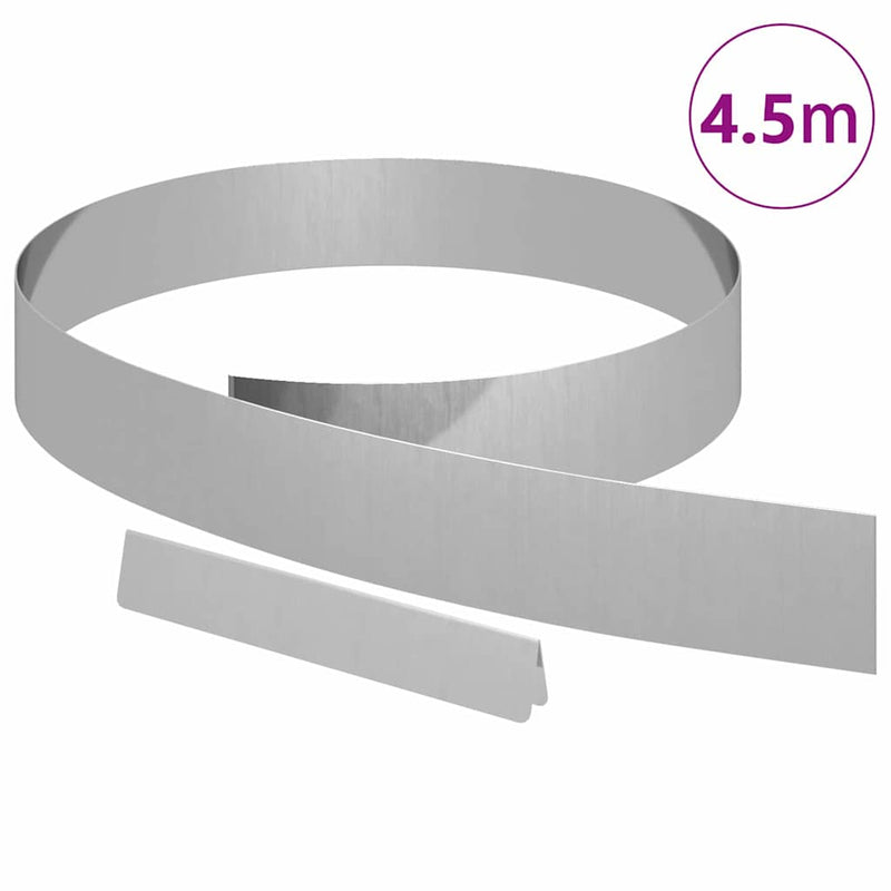 Afbeelding laden in galerijviewer, Vidaxl tuinrand zilver 450 x 0.05 x 15 cm gegalvaniseerd staal