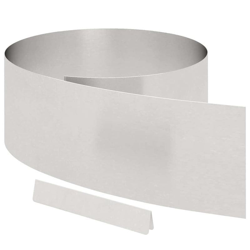 Afbeelding laden in galerijviewer, Vidaxl tuinrand zilver 450 x 0.05 x 15 cm roestvrij staal