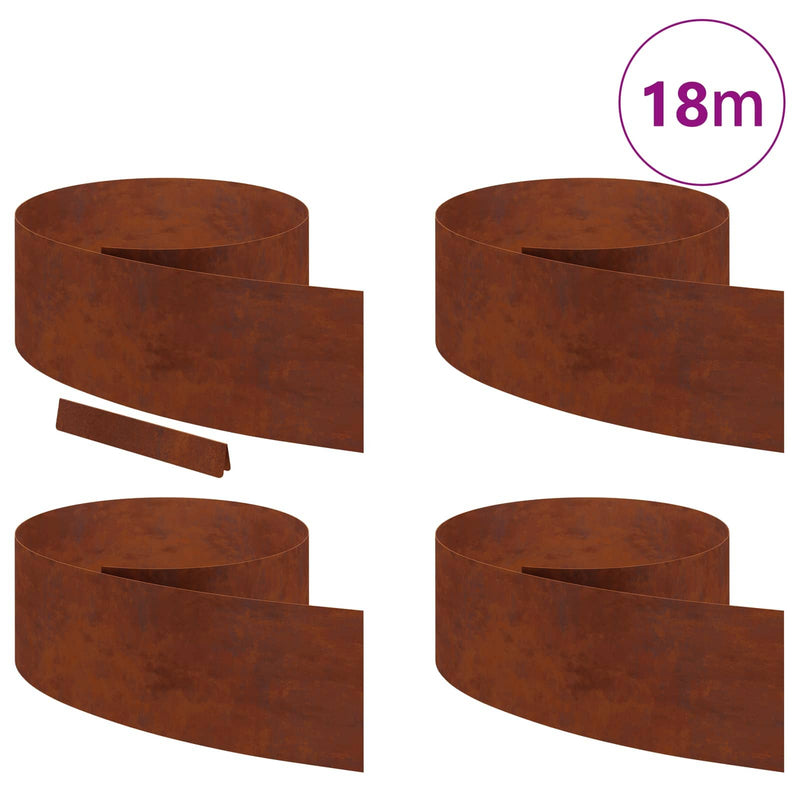 Afbeelding laden in galerijviewer, Vidaxl tuinrand 4 pcs roestig 450 x 0.05 x 15 cm cortenstaal