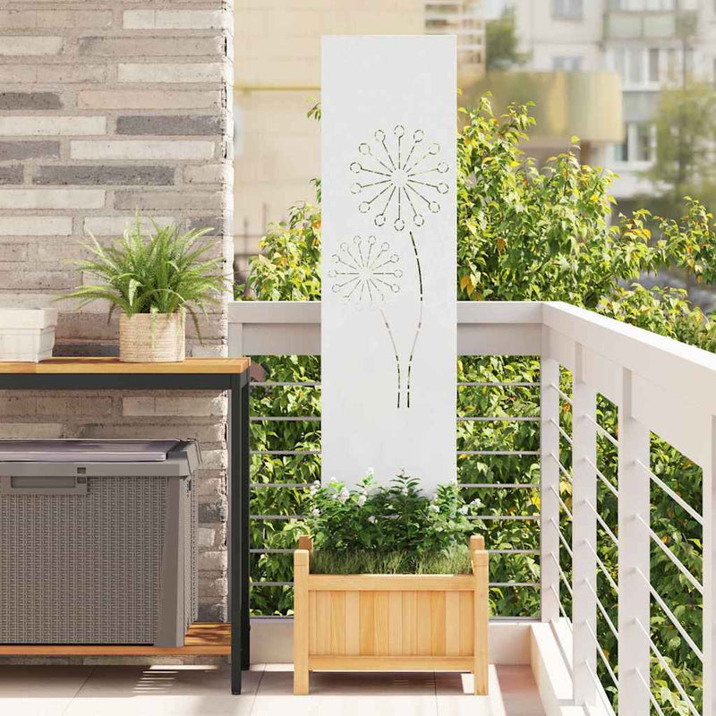 Chargez l'image dans la visionneuse de la galerie, Vidaxl tuin privacy screen fretwerk wit 32 x 140 cm koudgewalst staal