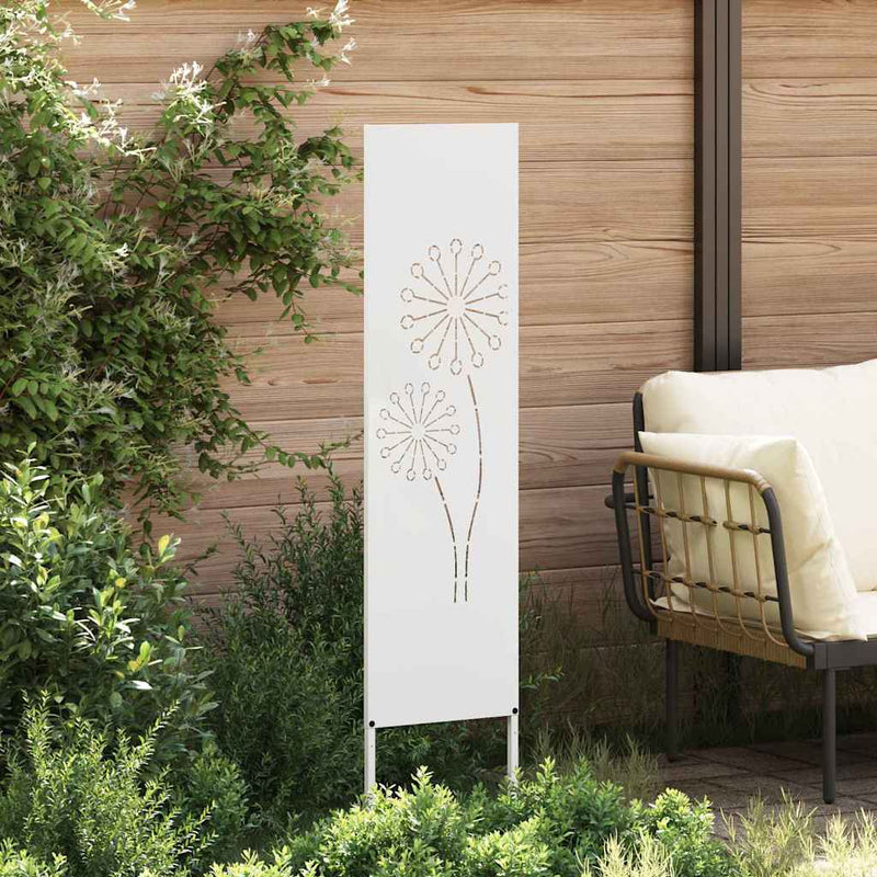 Chargez l'image dans la visionneuse de la galerie, Vidaxl tuin privacy screen fretwerk wit 32 x 140 cm koudgewalst staal