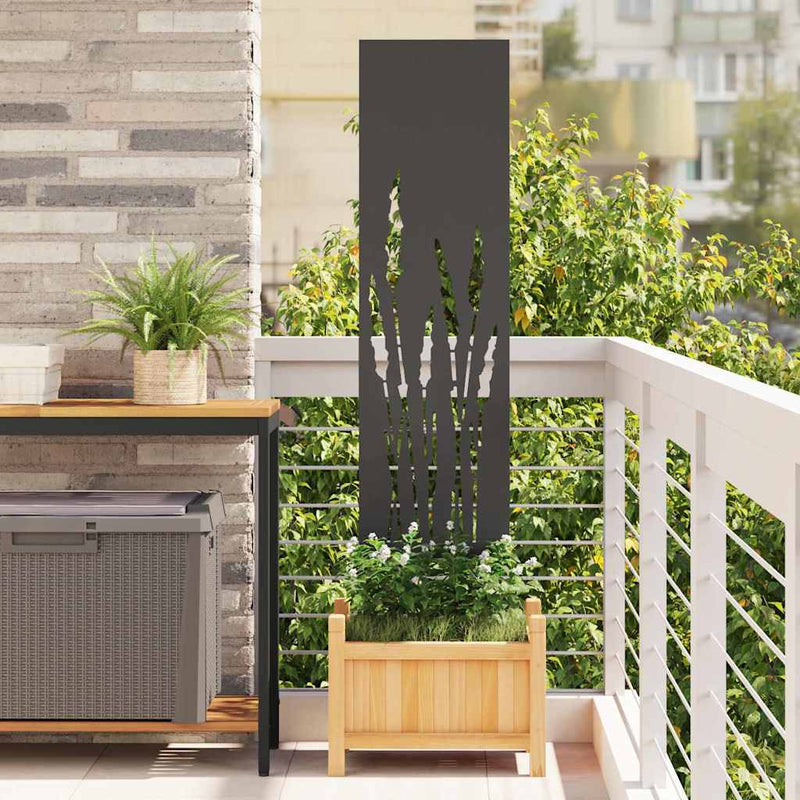 Afbeelding laden in galerijviewer, Vidaxl tuin privacy screen zwart 32 x 140 cm koudgewalst staal