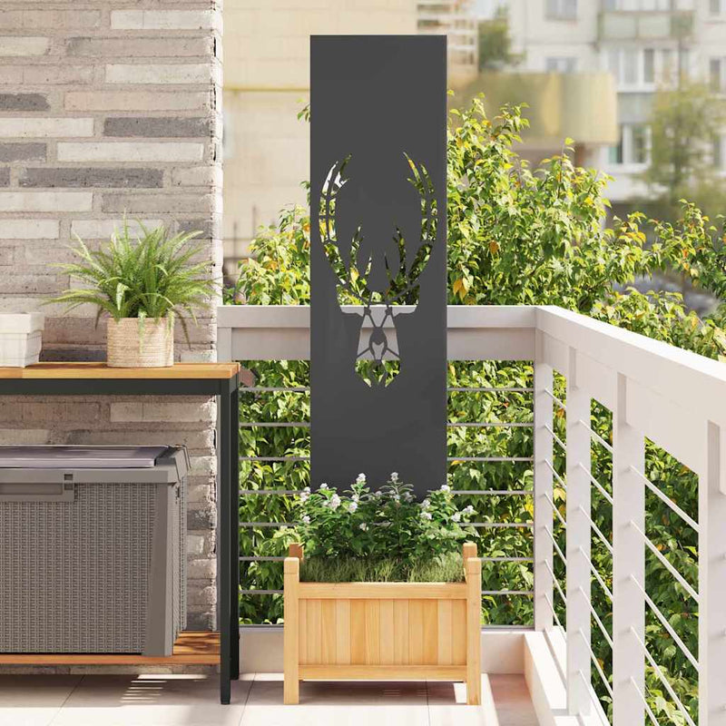 Chargez l'image dans la visionneuse de la galerie, Vidaxl tuin privacy screen zwart 32 x 140 cm koudgewalst staal