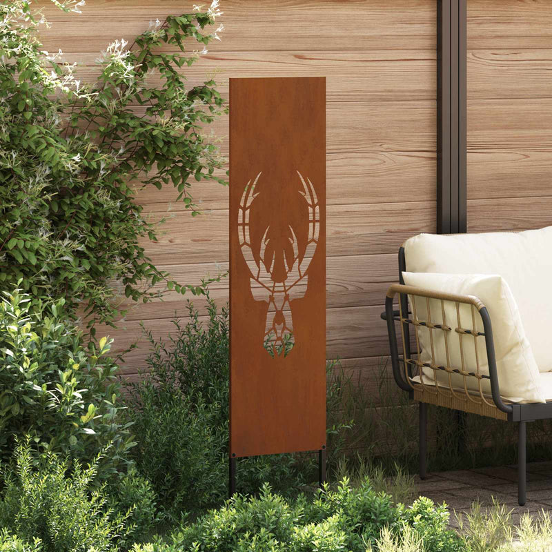 Chargez l'image dans la visionneuse de la galerie, Vidaxl tuin privacy screen dierenprint roestig 32 x 140 cm cortenstaal