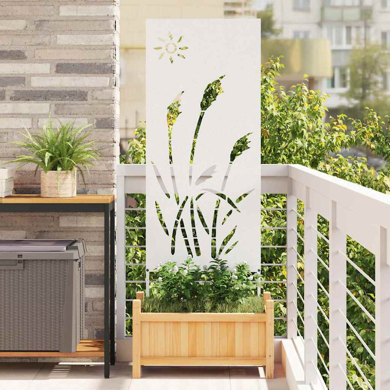 Chargez l'image dans la visionneuse de la galerie, Vidaxl tuin privacy screen fretwerk wit 50 x 140 cm koudgewalst staal