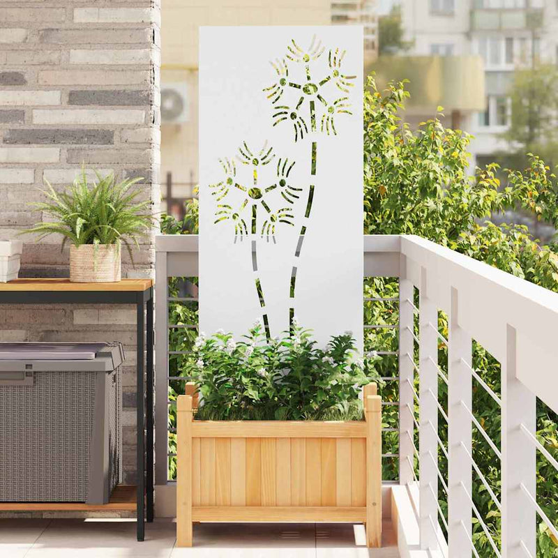 Afbeelding laden in galerijviewer, Vidaxl tuin privacy screen fretwerk wit 50 x 140 cm koudgewalst staal