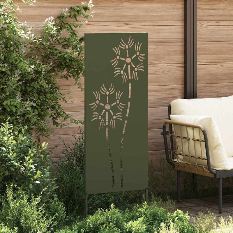 Afbeelding laden in galerijviewer, Vidaxl tuin privacy screen olijfgroen 50 x 140 cm koudgewalst staal