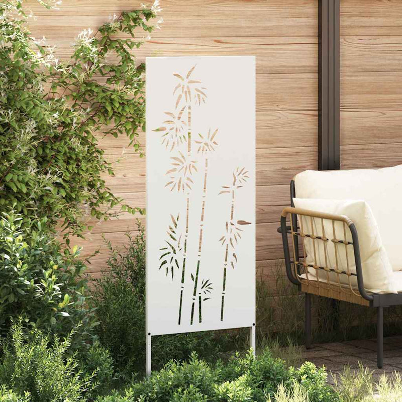 Chargez l'image dans la visionneuse de la galerie, Vidaxl tuin privacy screen bloemen wit 50 x 140 cm koudgewalst staal