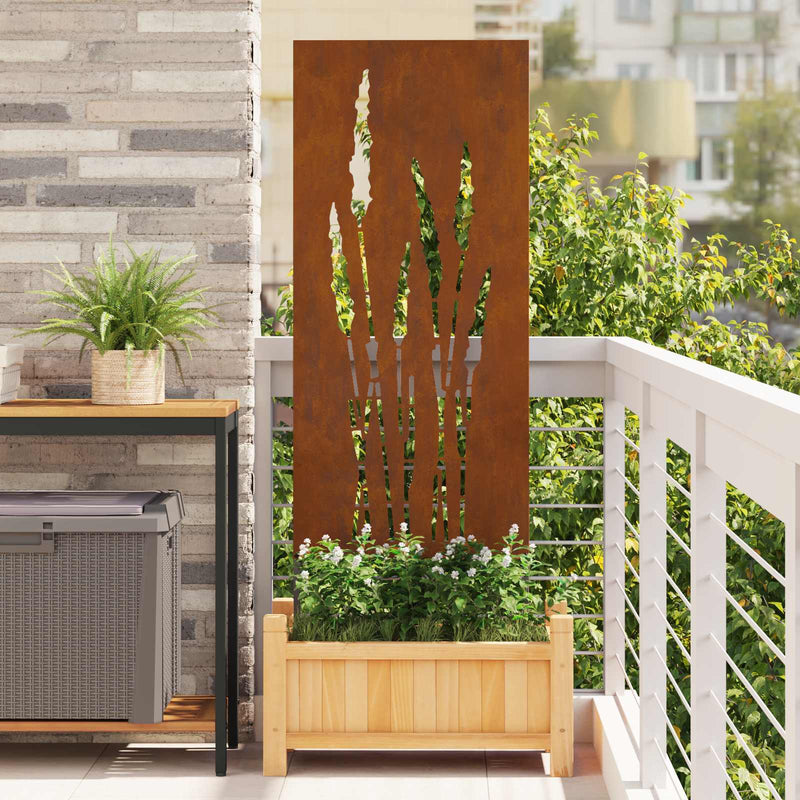 Afbeelding laden in galerijviewer, Vidaxl tuin privacy screen bloemen roestig 50 x 140 cm cortenstaal