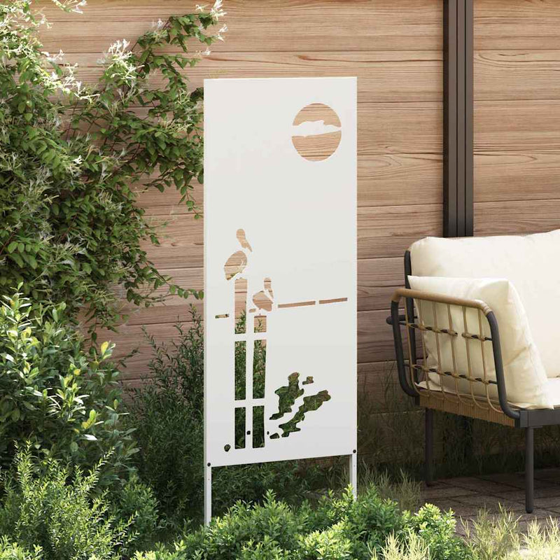 Afbeelding laden in galerijviewer, Vidaxl tuin privacy screen fretwerk wit 50 x 140 cm koudgewalst staal