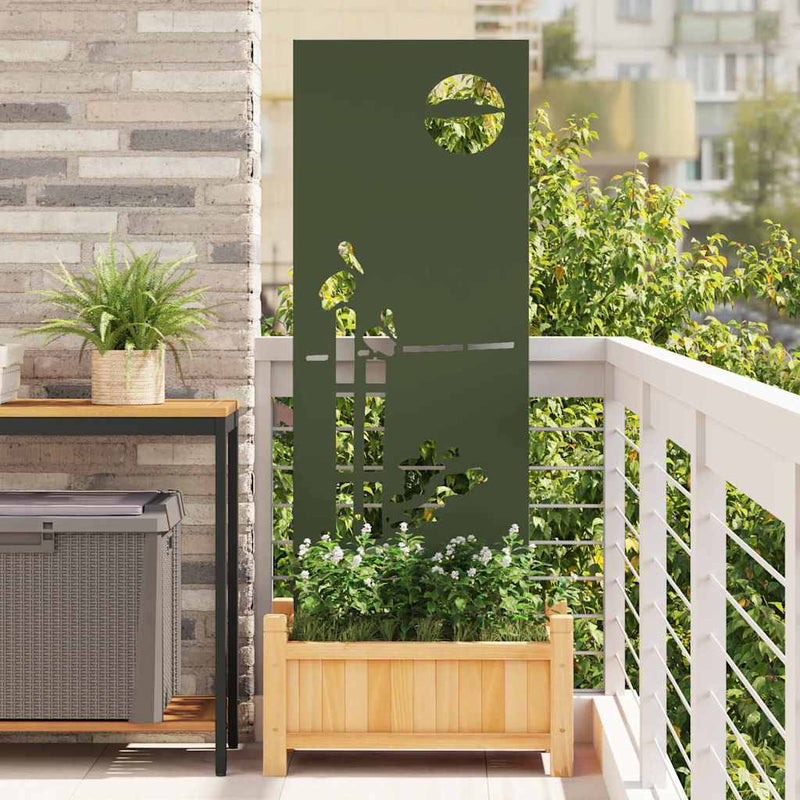 Afbeelding laden in galerijviewer, Vidaxl tuin privacy screen olijfgroen 50 x 140 cm koudgewalst staal