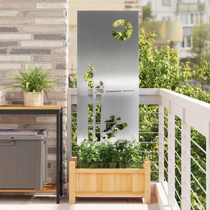 Afbeelding laden in galerijviewer, Vidaxl tuin privacy screen fretwerk zilver 50 x 140 cm roestvrij staal