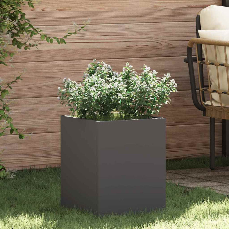 ギャラリービューアに画像をロードする, Vidaxl tuin bloempot zwart 32 x 32 x 40 cm koudgewalst staal