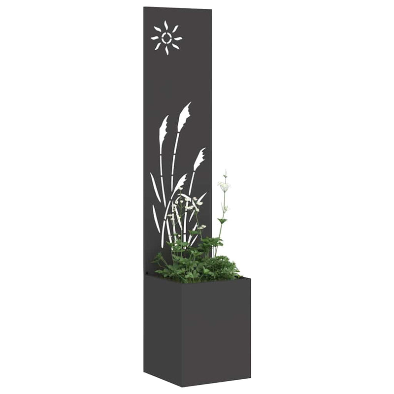 Afbeelding laden in galerijviewer, Vidaxl tuin privacy screen zwart 32 x 140 cm koudgewalst staal