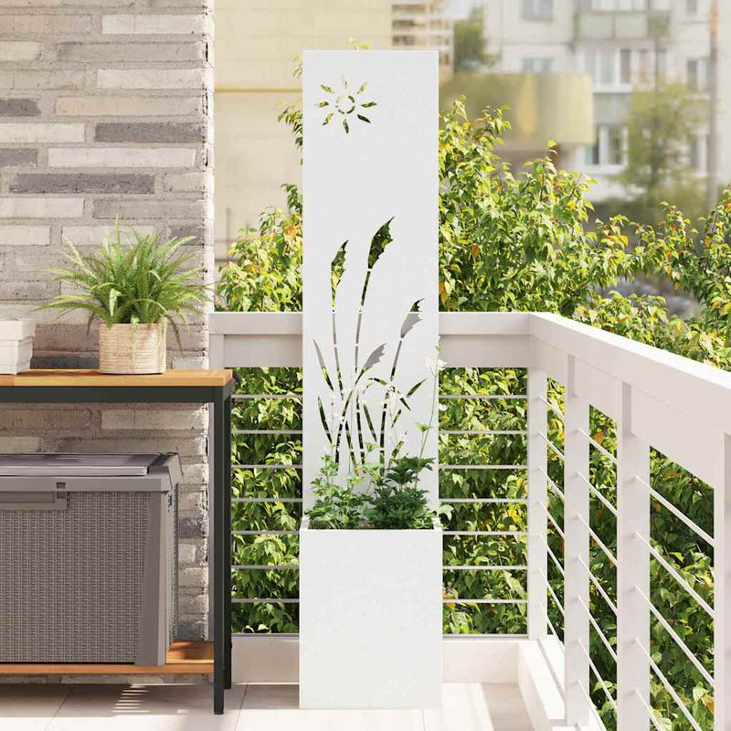 Chargez l'image dans la visionneuse de la galerie, Vidaxl tuin privacy screen fretwerk wit 32 x 140 cm koudgewalst staal