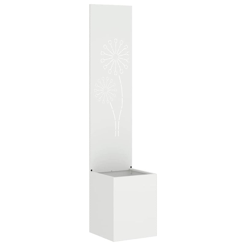 Afbeelding laden in galerijviewer, Vidaxl tuin privacy screen fretwerk wit 32 x 140 cm koudgewalst staal