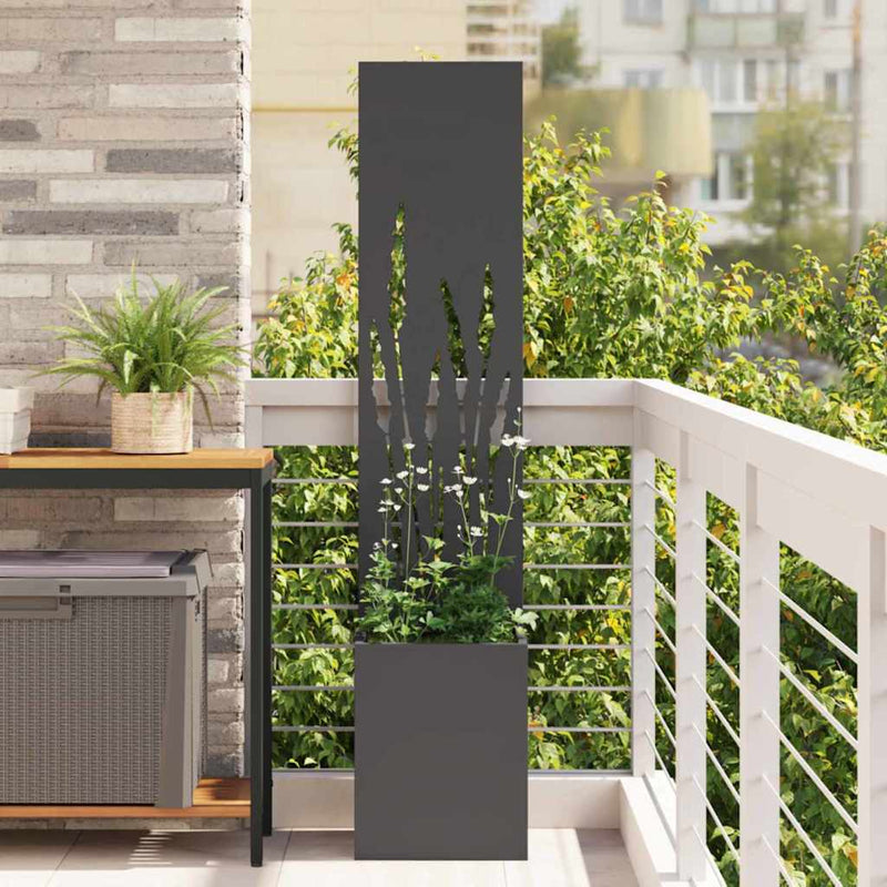 Afbeelding laden in galerijviewer, Vidaxl tuin privacy screen zwart 32 x 32 x 150 cm koudgewalst staal
