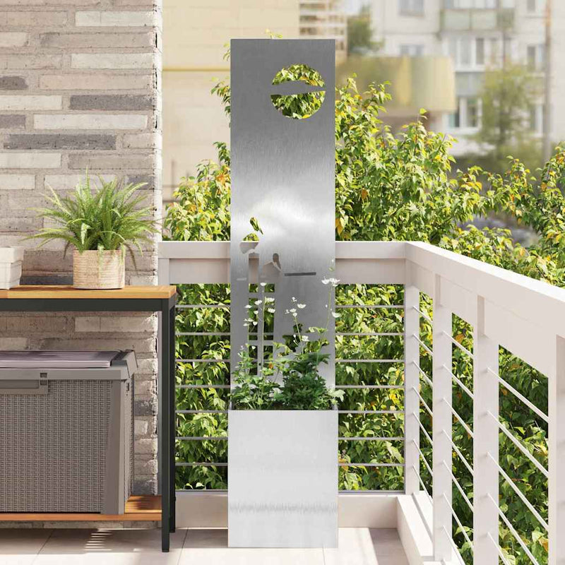 ギャラリービューアに画像をロードする, Vidaxl tuin privacy screen fretwerk zilver 32 x 140 cm roestvrij staal